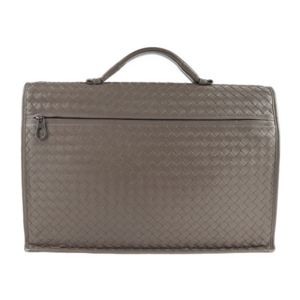 2123093007419 3 Bottega Veneta Intrecciato Leather Business Bag Gray