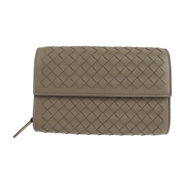 2123093007442 1 Bottega Veneta Intrecciato Leather Wallet Gray