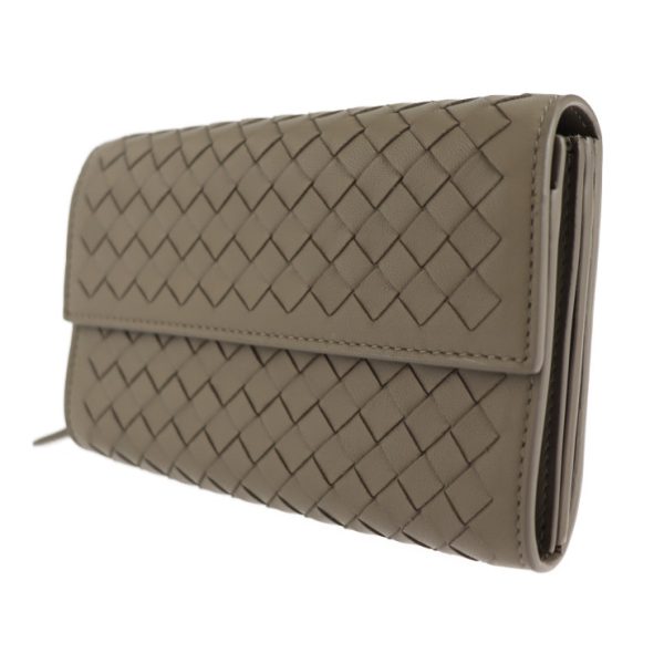 2123093007442 2 Bottega Veneta Intrecciato Leather Wallet Gray