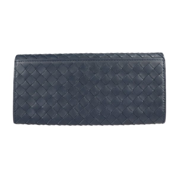 2123123007302 3 Bottega Veneta Intrecciato Leather Wallet Navy