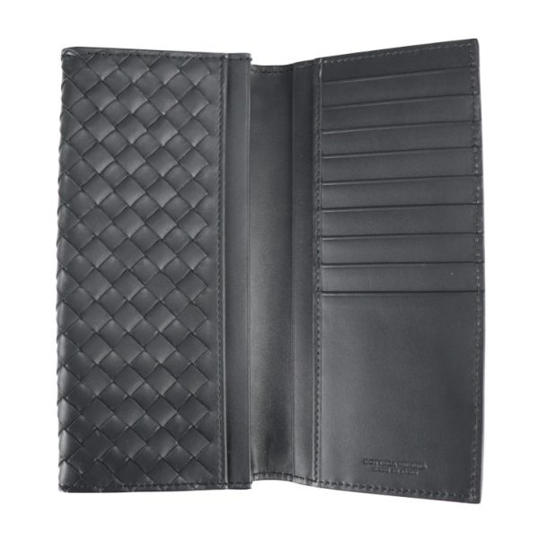 2123123007303 4 Bottega Veneta Intrecciato Leather Wallet Dark Gray