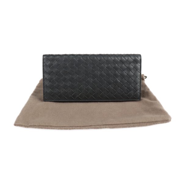 2123123007303 9 Bottega Veneta Intrecciato Leather Wallet Dark Gray