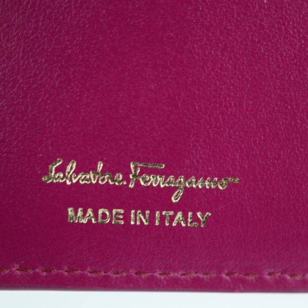 2124023002428 8 Salvatore Ferragamo Vara Calf Leather Card Case Sangria