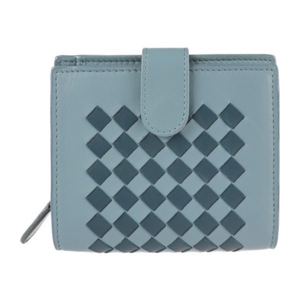 2124023002440 1 Bottega Veneta Intrecciato Bifold Wallet Blue