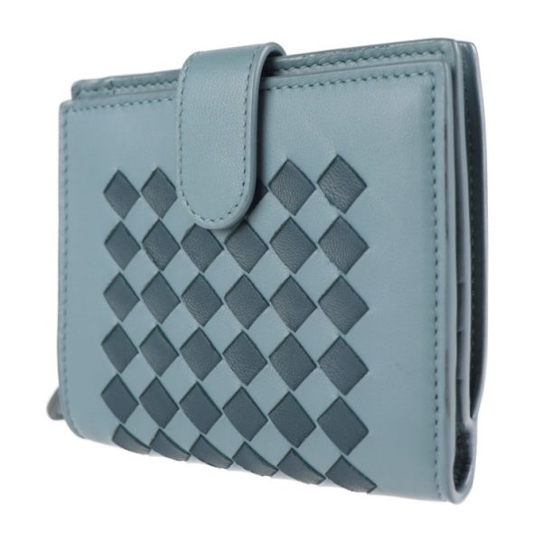 2124023002440 2 Bottega Veneta Intrecciato Bifold Wallet Blue