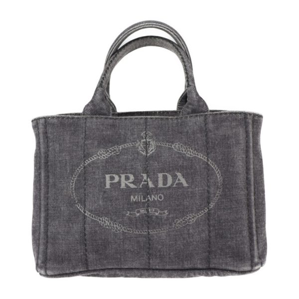 2124023002441 1 Prada Denim Canapa Tote Bag Nero