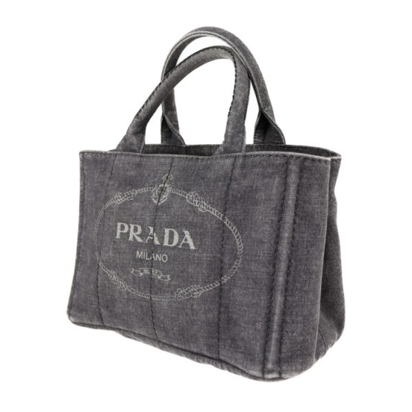 2124023002441 2 Prada Denim Canapa Tote Bag Nero