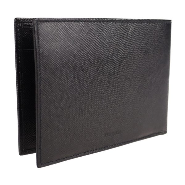 2124033002573 2 Prada Saffiano Leather Bifold Wallet Black