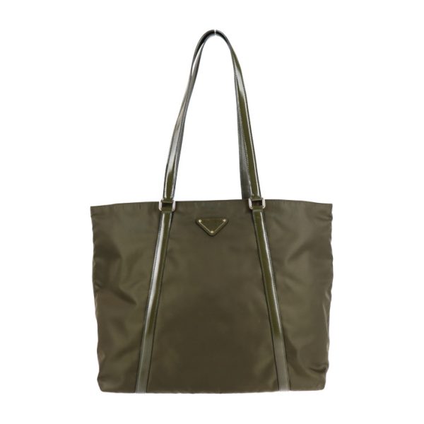 2124063002463 1 Prada Nylon Leather Tote Bag Military Green