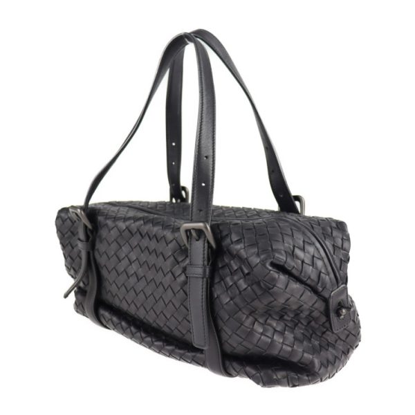 2124063002476 2 Bottega Veneta Montaigne Intrecciato Leather Handbag Black