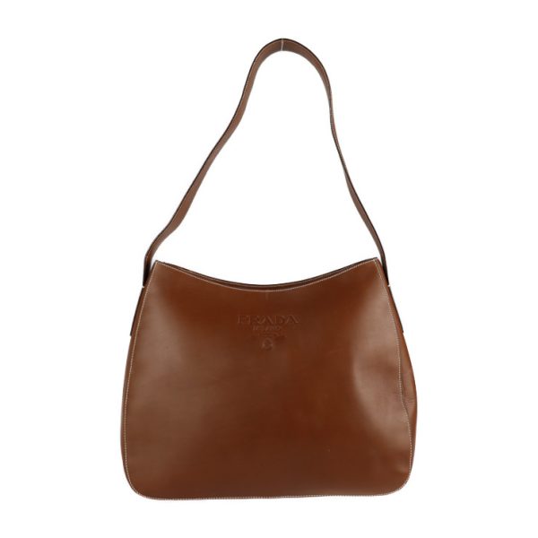 2124063002481 1 Prada Leather Shoulder Bag Brown