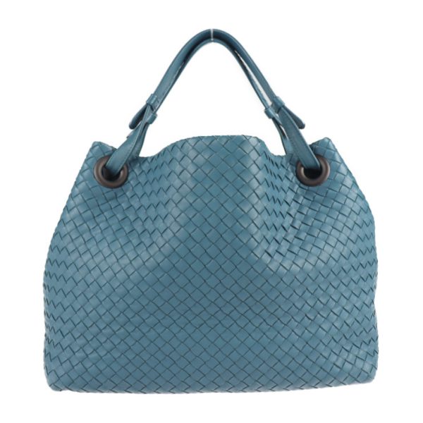 2124063002486 1 Bottega Veneta Intrecciato Leather Handbag Blue