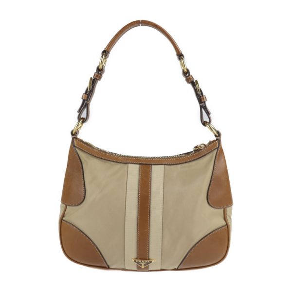 2124063002491 3 Prada Nylon Leather Handbag Beige