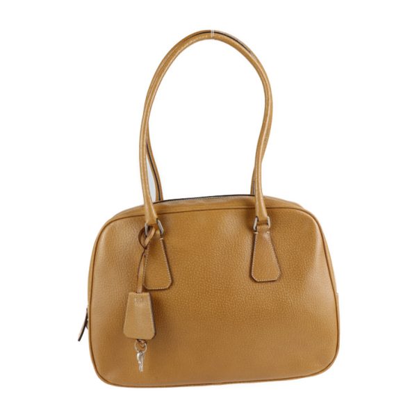 2124063002506 1 Prada Leather Handbag Camel