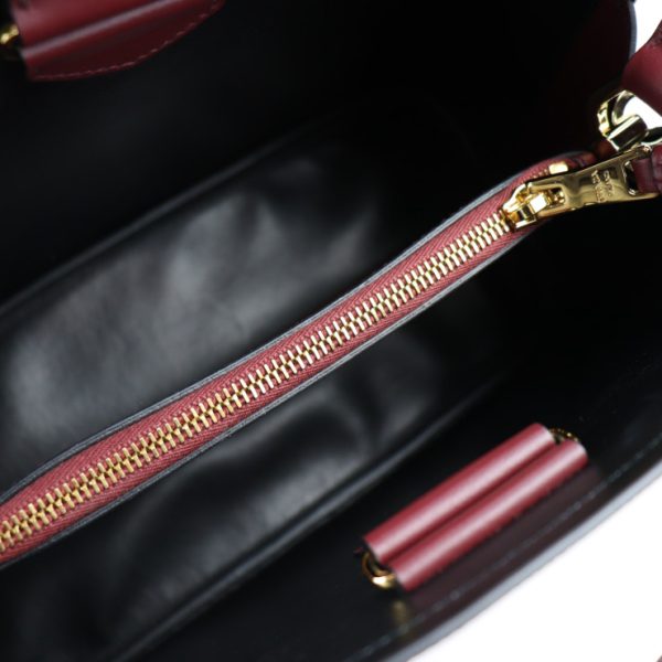 2124103008280 9 Prada Matinee Saffiano Leather Shoulder Bag Bordeaux Black