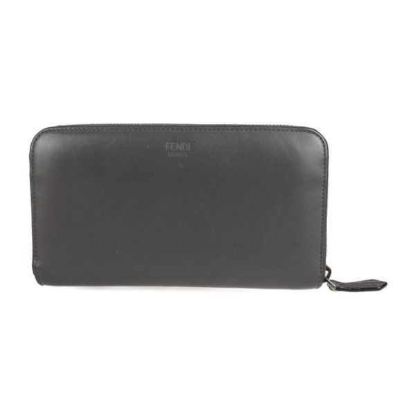 2124121001044 3 Fendi Monster Bugs Eye Leather Wallet Gray Black