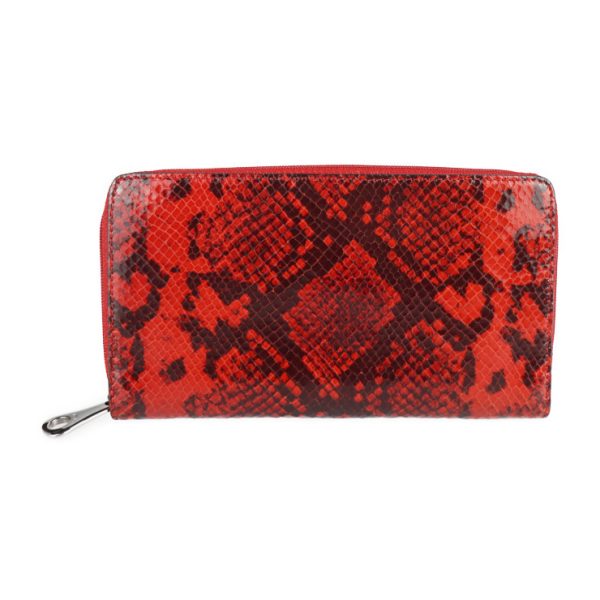 2124123001314 1 Celine Python Embossed Leather Long Wallet Red