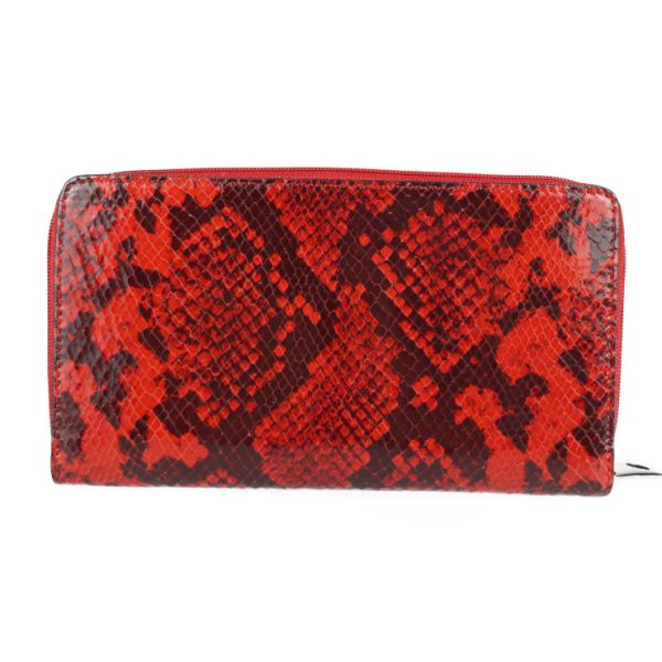 2124123001314 3 Celine Python Embossed Leather Long Wallet Red