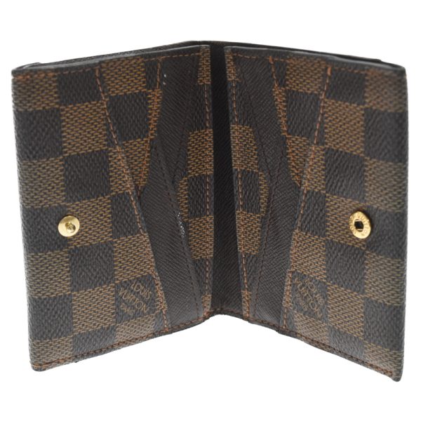 2124e080008 4 LOUIS VUITTON Damier Ebene Origami Compact Mini Wallet Canvas Brown