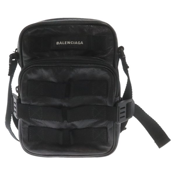 2124f050002 1 BALENCIAGA Army Crossbody Shoulder Bag Leather Black