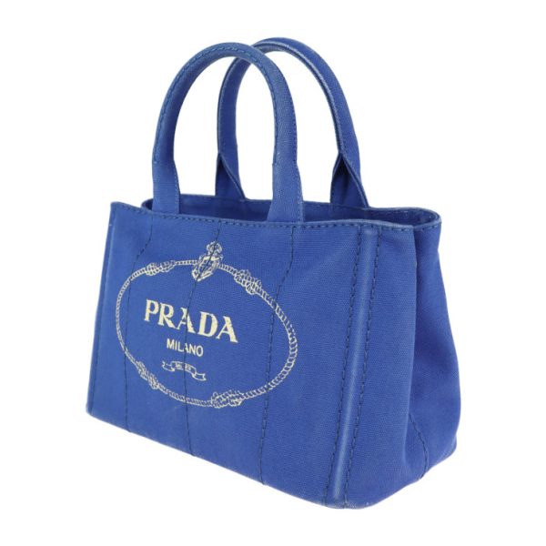 2125023007519 2 Prada Canvas Canapa Handbag Cobalto