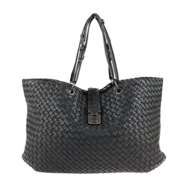 2125083007377 1 Bottega Veneta Capri Intrecciato Leather Tote Bag Black