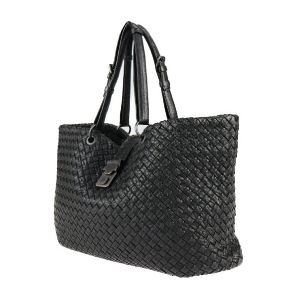 2125083007377 2 Bottega Veneta Capri Intrecciato Leather Tote Bag Black