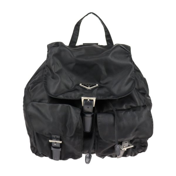 2125083007407 1 Prada Nylon Leather Backpack Black