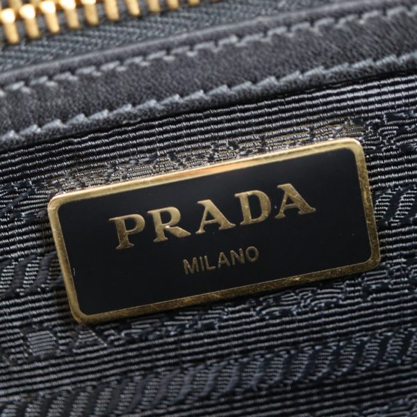 2125113007331 8 Prada Nylon Leather Crossbody Bag Black