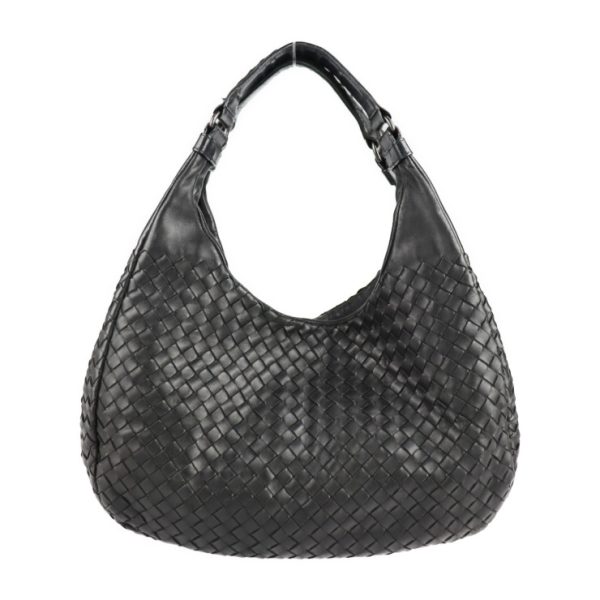 2125113007343 3 Bottega Veneta Medium Campana Intrecciato Leather Handbag Black