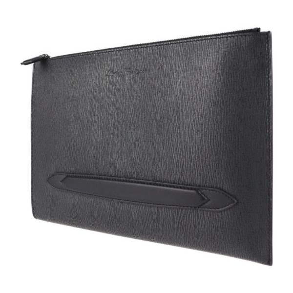 2126043008530 7 Salvatore Ferragamo Leather Clutch Bag Black