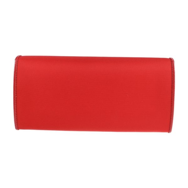 2126043008534 3 Prada Nylon Leather Long Wallet Red