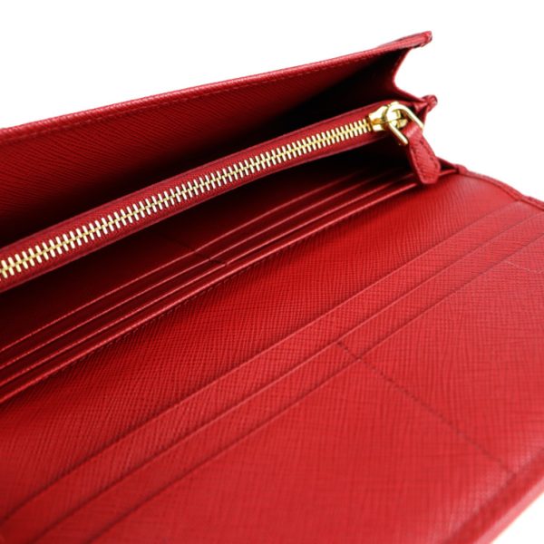 2126043008534 5 Prada Nylon Leather Long Wallet Red