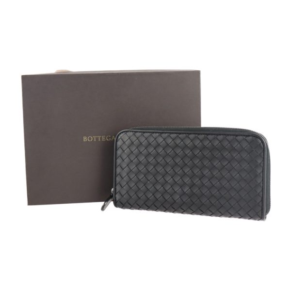 2126053002439 10 Bottega Veneta Intrecciato Long Leather Wallet Black