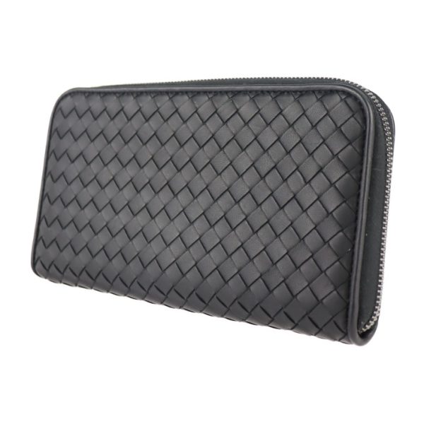 2126053002439 2 Bottega Veneta Intrecciato Long Leather Wallet Black