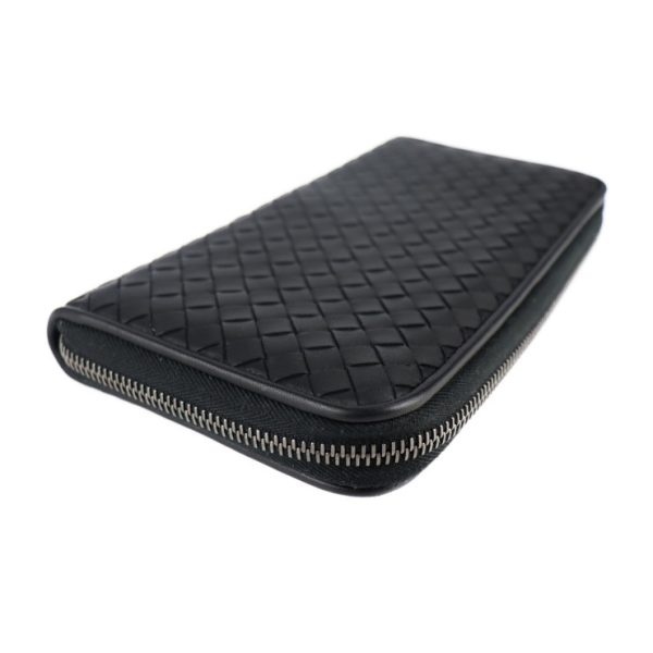 2126053002439 4 Bottega Veneta Intrecciato Long Leather Wallet Black