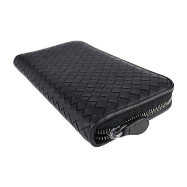 2126053002439 5 Bottega Veneta Intrecciato Long Leather Wallet Black