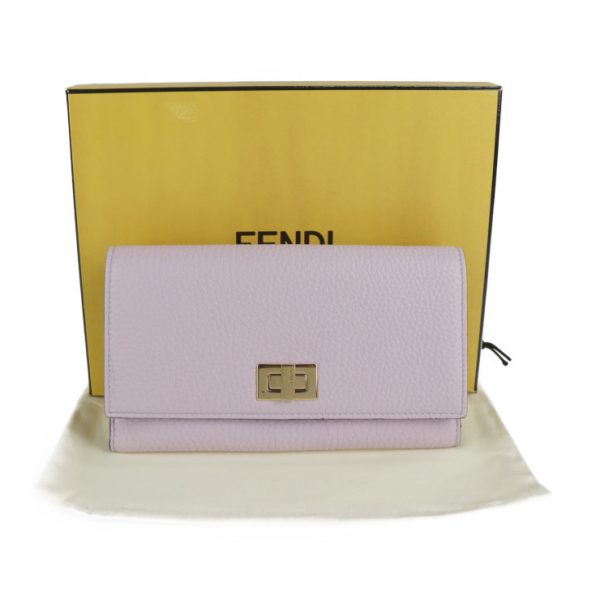 2126073008354 9 Fendi Peekaboo Leather Wallet Anemone