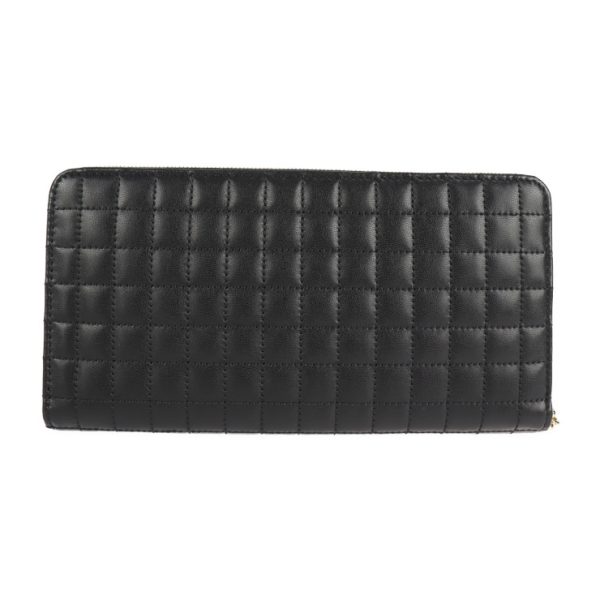 2126073008359 3 Celine Large Zip Leather Long Wallet Black Quilting