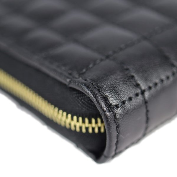 2126073008359 7 Celine Large Zip Leather Long Wallet Black Quilting