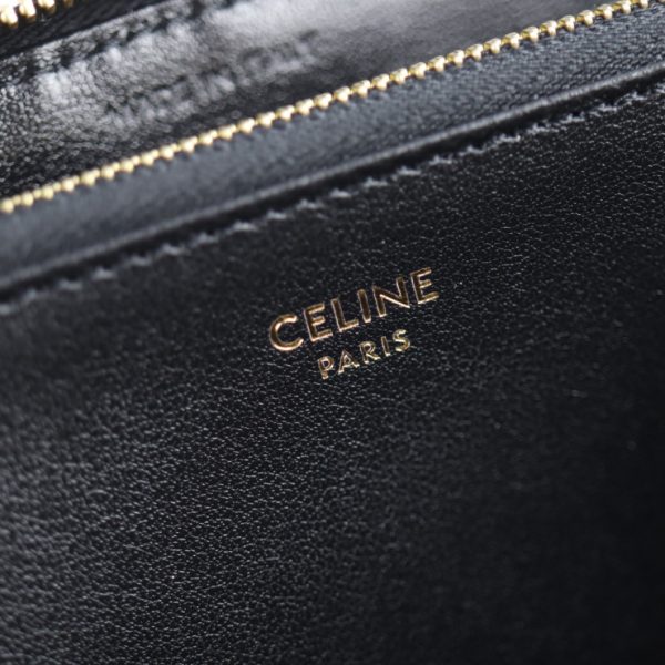 2126073008359 9 Celine Large Zip Leather Long Wallet Black Quilting