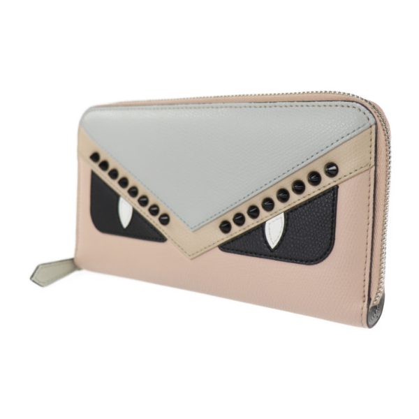 2126073008381 2 Fendi Monster Bag Bugs Leather Wallet Pink Beige