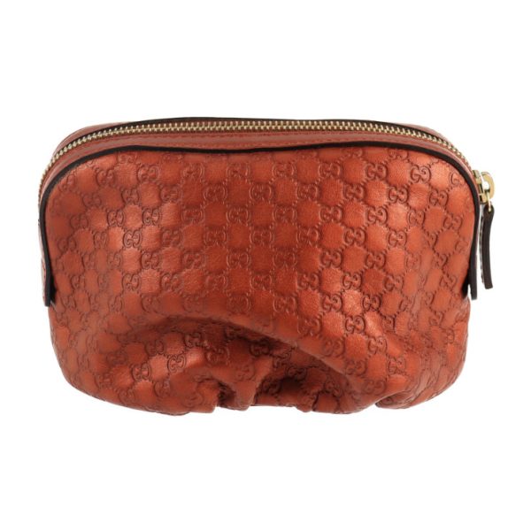 2126093008451 3 GUCCI Pouch Calf Shima Leather Orange Brown