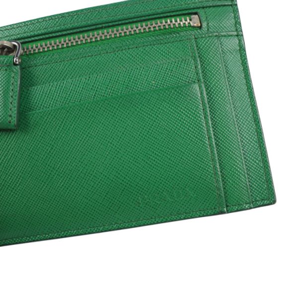 2126093008477 8 Prada Leather Card Case Green