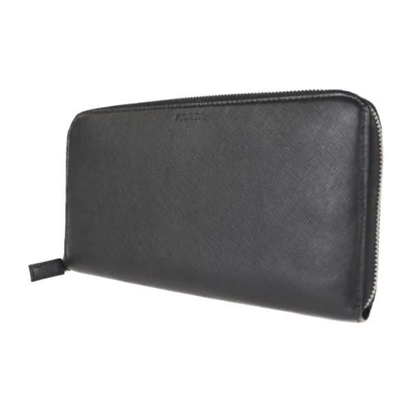 2127013002482 2 Prada Saffiano Leather Long Wallet Black