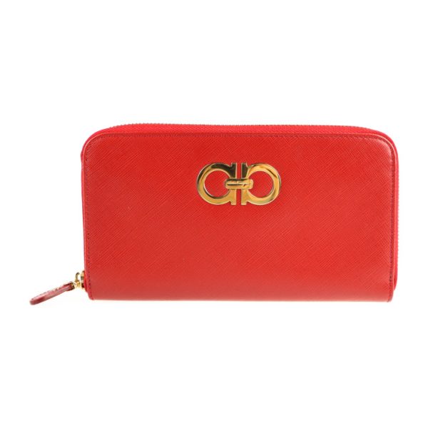 2127043007550 1 Salvatore Ferragamo Gancini Long Wallet Red