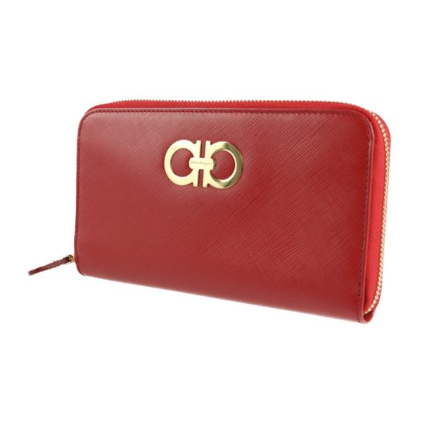 2127043007550 2 Salvatore Ferragamo Gancini Long Wallet Red