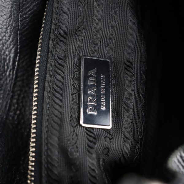 2127043007555 9 Prada Leather Handbag Black