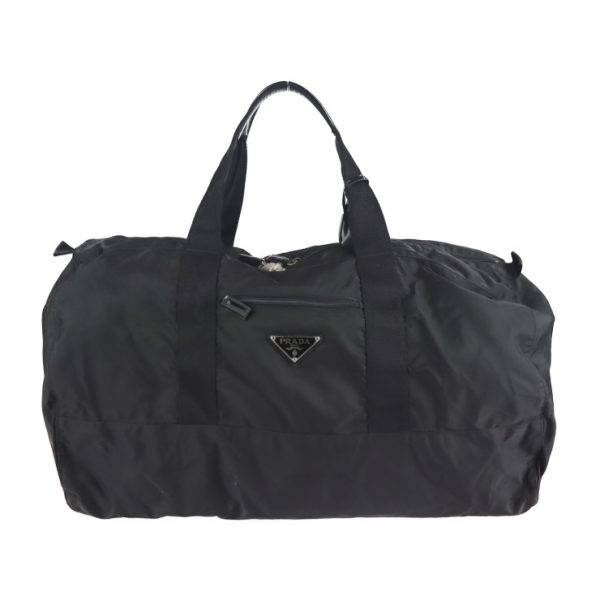 2127053007474 1 Prada Nylon Boston Bag Black