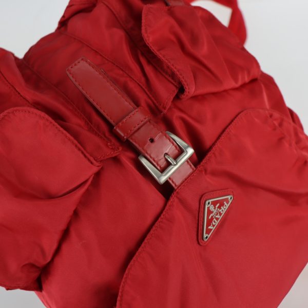 2127053007475 7 Prada Nylon Leather Daypack Red